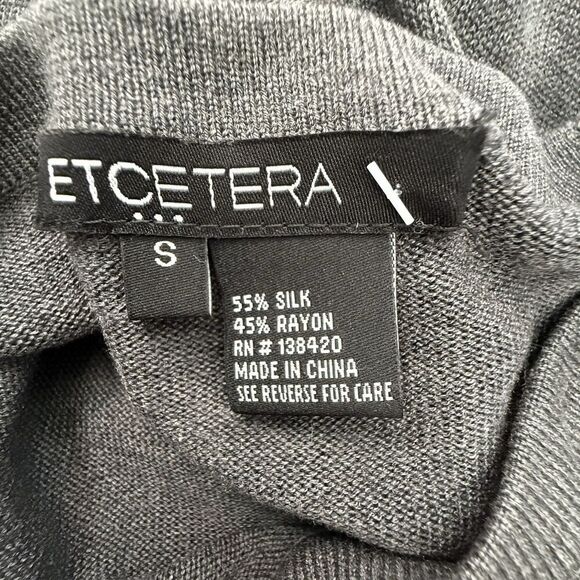 Women Etcetera Silk Blend Multi Media Sweater size S lightweight grey - Picture 2 of 10